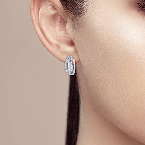 Santuzza 925 Sterling Ezüst Áttört Szimulált Gyémánt Karika Fülbevaló Női
