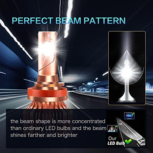 feiquan 2023 Új, Frissített H11 LED Fényszóró Izzók, H8/H9 LED-es Lámpák,Mini Méret Fényszóró Izzó,Stabil 30000LM 900% Fényesebb,96W