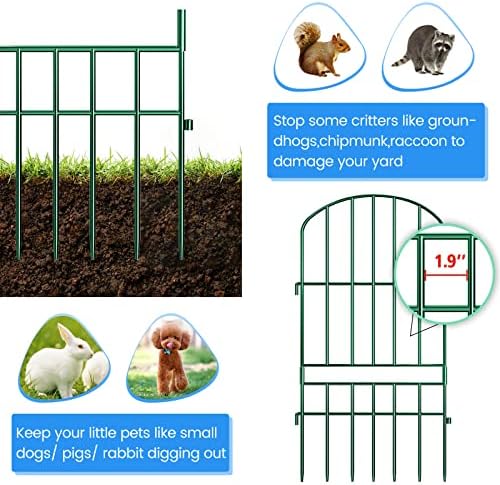 Állat Korlát Kerítés 10.5 ft(L) ×32in(H),10 Csomag Zöld, Nem Ásni a Kerítés a Kutya, a Kerítés Alsó Korlát Felső Rész Dekoráció,