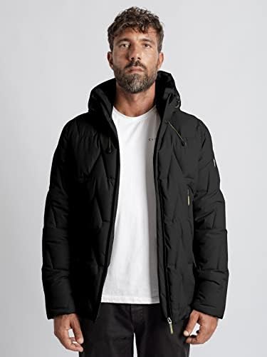 OSHHO Kabátok Női - Férfi Zip Kapucnis Puffer Kabát (Szín : Fekete, Méret : X-Large)