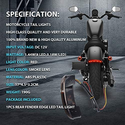NATGIC 1DB Motor hátsó Lámpa Apróra vágott Hátsó Sárvédő Edge LED hátsó Lámpa Rendszámtábla Fény Ne Futó Fény Harley Sportster