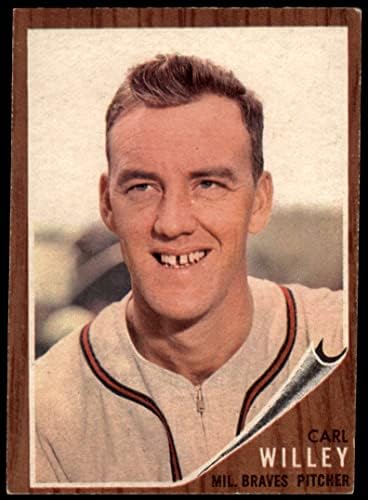 1962 Topps 174 xCAP Carl Willey Milwaukee Bátrabbak (Baseball Kártya) (Nem Kap Normális Árnyalat) VG Bátrabbak