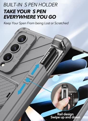 ELEPIK Pajzs Sorozat Esetében Galaxy Z Fold 4, Beépített Edzett Üveg kijelző Védő fólia, Zárt S tolltartó [Elkerülése érdekében,