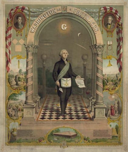 Nyomtatás George Washington Master Mason Szabadkőműves Nyomtatás Plakát Művészet