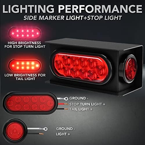 MKING Acél Pótkocsi világító Dobozok Ház Kit，2db LED-es Pótkocsi Könnyű Kit，LED Pótkocsi Könnyű tartalmazza a 2-es Piros