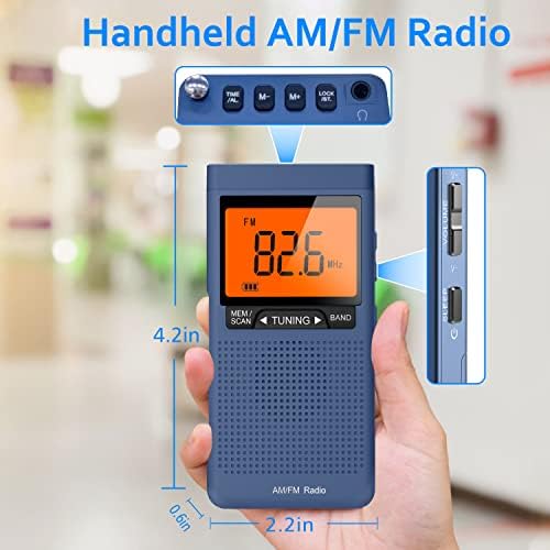 AM-FM Rádió Személyes Rádió, Kiváló Vétel Akkumulátor által Üzemeltetett 2 db AAA Elem a Stero Fülhallgató, Nagyméretű LCD