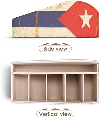 Kubai Zászló Összegyűrt Papír Távirányító tartó PU Bőr Tároló Szervező Doboz Otthoni Irodájában Asztali