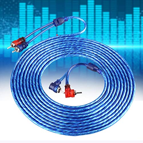 Suuonee Audio Kábel, 5 Méter AUTO Autó Kék Átlátszó RCA Audio Interconnect Kábel Ultra-Rugalmas