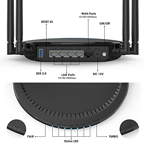 WAVLINK WiFi 6 Router,AX1800 kétsávos, 2,4 GHz/5 ghz-es Gigabites Vezeték nélküli Internet-Háló Router akár 1500 Négyzetméter