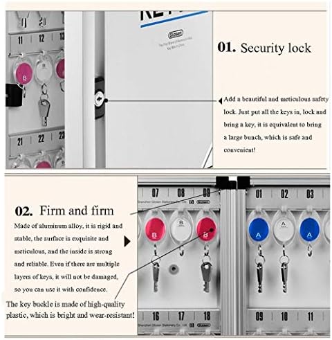 QULACO Kulcs Kabinet Biztonságos Zár Doboz 48 bites Kulcs Mezőbe, Falra Szerelhető Kulcs Szekrény Alumínium Ötvözet Kulcs
